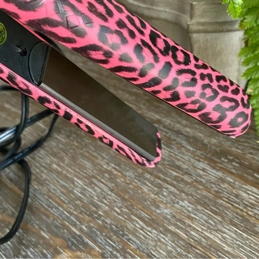 Evalectric Hair Straightener Pink Cheetah Print 1.25
